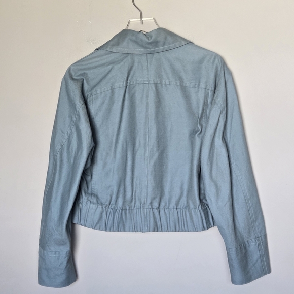 Vince Womens Zip Front Flight Jacket Horizon Blue - Picture 5 of 11